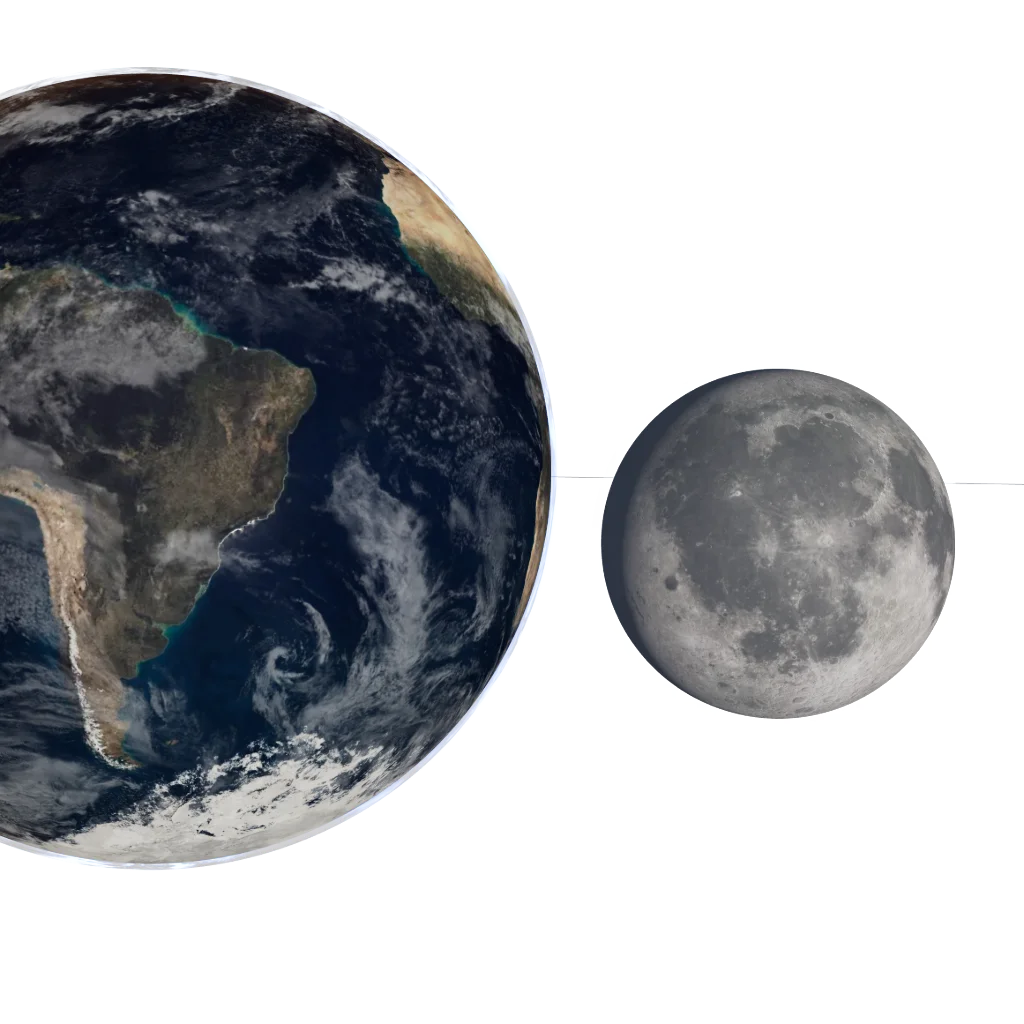 Earth and Moon from the engine